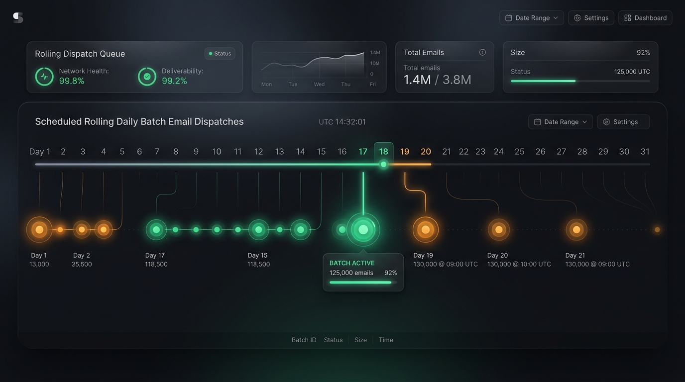 DripCadence rolling daily batch calendar schedule orchestration